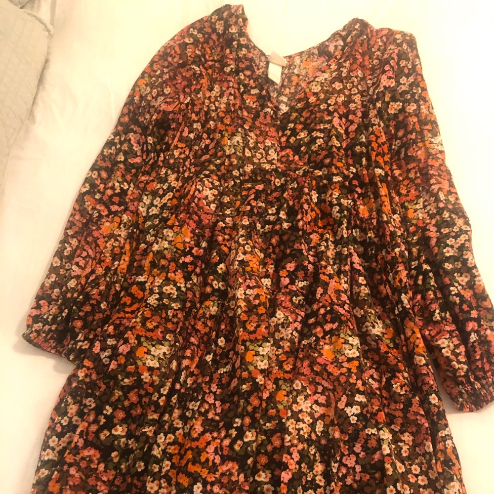 H&M fall floral dress ASO Lonestar Southern